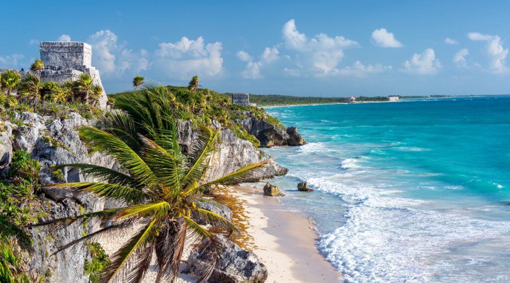 Tulum Ruins and nearby beach.