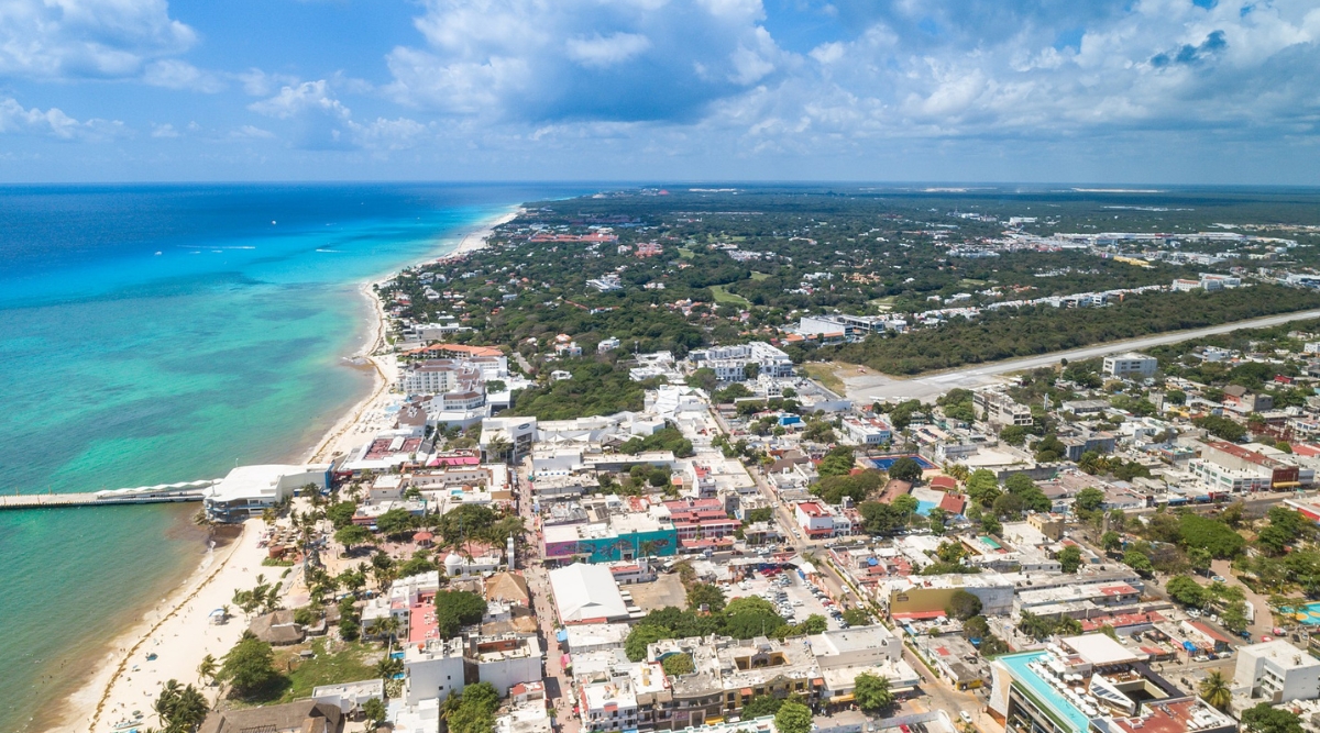 Aerial view of Playa del Carmen.