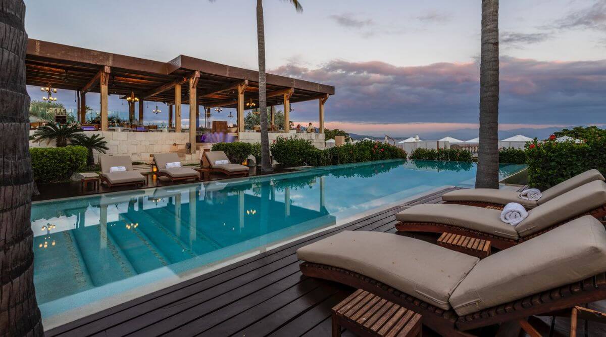Poolside at Sufi Ocean Club in Punta Mita, Mexico.