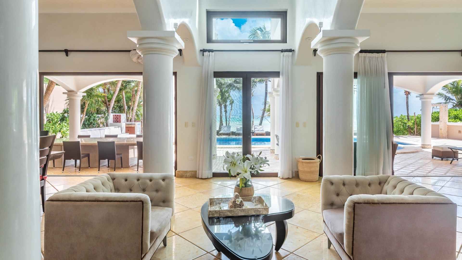 Living room inside of Hacienda Caracol.