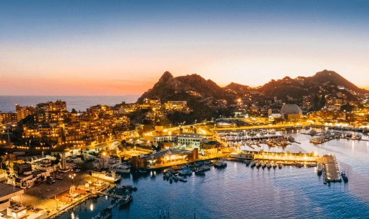 Aerial view of the Cabo San Lucas nightlife