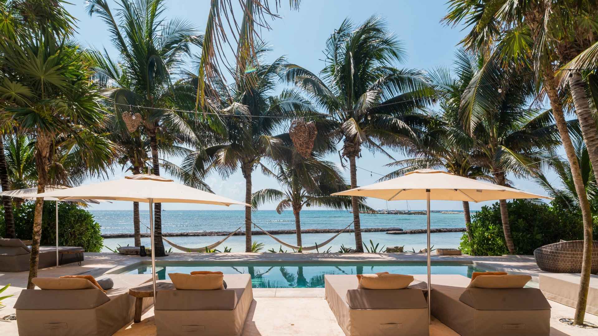 Poolside at Hacienda Corazon in Riviera Maya.