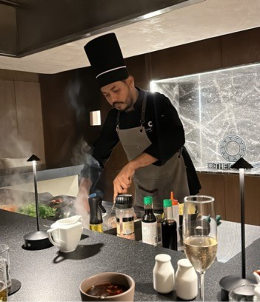 Private teppanyaki dining experience prepared by the chef at Agave Villas